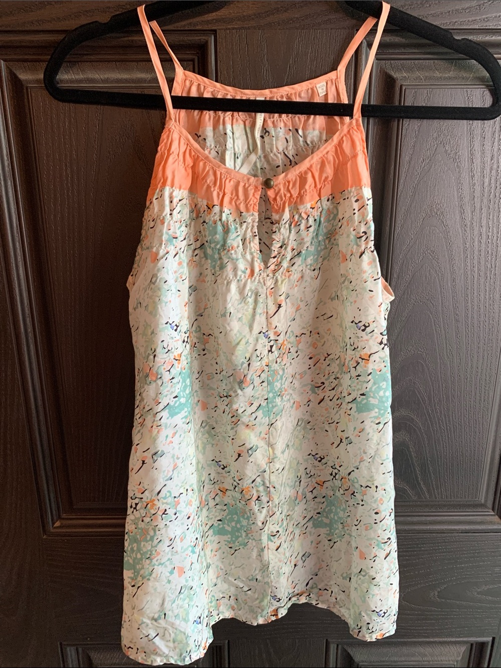 Stunning Twelfth Street Cynthia Vincent Silk Cami Top in Coral and Mint